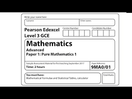 Below you can find links to past papers for the edexcel igcse a in mathematics. New Spec A Level Pure Mathematics 1 Sample Assessment Paper 1 Exam Edexcel New Specification Youtube