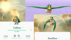 Evolving Shiny Taillow To Shiny Swellow Pokemon Go