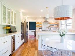 Maybe you would like to learn more about one of these? Modern White Open Kitchen With Slab Door Cabinets With Floating Wood Shelves Peninsula Kitchen Design Kitchen Remodel Complete Kitchen Remodel