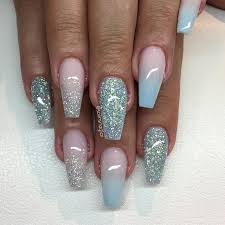 Black And Baby Blue Ombre Nails Ombre Med Frosted Pink Och Baby Blue Med Egenblandat Glitter Ljusbla Silver Lillynails Baby Blue Nails Prom Nails Silver Blue Ombre Nails