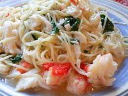Angel Hair Pasta With Crab And Spinach Crab Pasta Recipes Imitation Crab Recipes Crab Recipes
