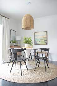 Amazing gallery of interior design and decorating ideas of black farmhouse table in living rooms, dining rooms, bathrooms, entrances/foyers, basements by elite interior designers. New Black Dining Chairs Spring Dining Room Tour Zdesign At Home