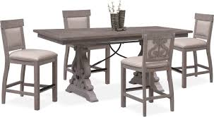 charthouse counter height dining table and 4 upholstered stools