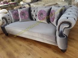 Gertrudes velvet chesterfield 89.6 rolled arm sofa. Suit Gray Velvet Luxury Chesterfield Sofa 3 Seats Couch 4 Pillow Buy Cheap Couch Sofa