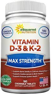 Vitamin k2 is also fantastic for teeth not only for the calcium reason, but because it can reduce plaque build up. Amazon Com Vitamin D3 With K2 Supplement 180 Chewable Tablets Max Strength D 3 Cholecalciferol K 2 Mk7 To Support Healthy Bones Teeth Heart Antioxidant D 3 K 2 Mk 7 Energy
