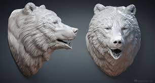 Bear Head 3d Model Obj Stl Files For 3d Printing Digital Sculpting By Voronart Bear Head Wolf Sculpture Bear