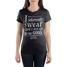 4.7 out of 5 stars. Harry Potter The Marauder S Map Phrase I Solemnly Swear That I Am Up To No Good Juniors Black Tee T Shirt Shirt Buy Online In Antigua And Barbuda At Antigua Desertcart Com Productid 32105406