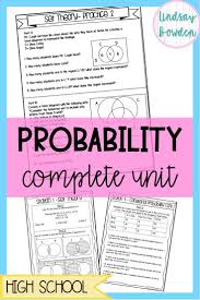 Probability Unit Bundle In 2020 Probability Worksheets Probability Activities High School