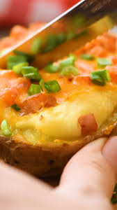 Air Fryer Ham Three Cheese Twice Baked Potatoes Video Air Fryer Recipes Breakfast Air Fryer Recipes Snacks Air Fryer Dinner Recipes