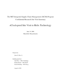 eClockspeed Site Visit to Helix Technology