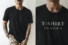 Download Free Hipster Man Wearing A Black T Shirt Mockup Ê–