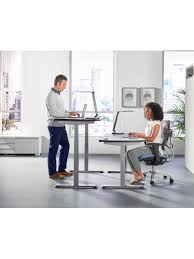 Thanks to the power outlets and charging interfaces built into the design this workpro adjustable desk lets you keep. Workpro Electric Sit Stand Desk Black Office Depot