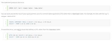 Getting Around Mysql Can T Reopen Table Error Stack Overflow