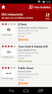 Download the mobile application grubhub to order food at the dining retail locations! Grubhub Food Delivery Takeout For Android Free Download