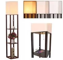 HomeFocus - LED Floor Lamp with Shelves,Floor Lamp with USB Charging,Shelf  Floor Light,Corner Display Lamp for Living Room,Bedroom and ...