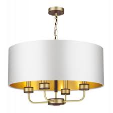 44 out of 5 stars 287. Traditional 4 Light Brass Ceiling Light With Swan Coloured Drum Shade