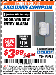 Bunker hill security 94983 2/ 2 packs door window entry alarm easy installation. Harbor Freight Tools Coupon Database Free Coupons 25 Percent Off Coupons Toolbox Coupons Door Window Entry Alarm