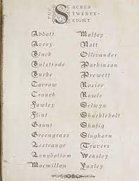 The Sacred 28 Abbott Avery Black Bulstrode Burke Carrow Crouch Fawley Flint Gaunt Harry Potter Characters Harry Potter Quotes Harry Potter Obsession
