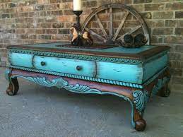 These industrial metal coffee tables add a splash of color. I Purchased This Coffee Table From A Local 2nd Hand Store I Added New Life To It By Highlighting The Painted Furniture Designs Painted Furniture Furniture Diy