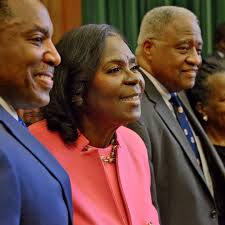 A standing-room only audience gathered for the portrait unveiling of  Associate Justice (ret.) Patricia Timmons-Goodson during a ceremony held  Monday, Nov. 18, 2024, at the Supreme Court of North Carolina. Justice  Timmons-Goodson