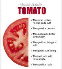 Tomat juga bisa digunakan untuk menghilangkan komedo, caranya yaitu dengan menumbuk satu buah tomat lalu ditambahkan dengan tumbukan buah akpukat sebagai kombinasi pembersih. Tomato Ektrak Juga Antara Bahan2 Kak Long Mini Market Facebook