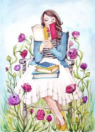 The Book Lover With Flowers Watercolor Print Etsy In 2021 Book Art Reading Art Watercolor Print