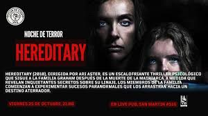 CONTINÚA EL TERROR EN VHS! 👻 Y esta semana les traemos una función llena  de suspenso y misterio con la aclamada película ''HEREDITARY'' de la  productora A24 y siendo dirigida por Ari