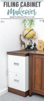 Painting the base black adds an extra edgy look. Metal Filing Cabinet Makeover The Navage Patch