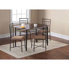119 00 Mainstays 5 Piece Wood And Metal Dining Set Espresso Walmart Com Metal Dining Set Metal Dining Room Table Metal Dining Room