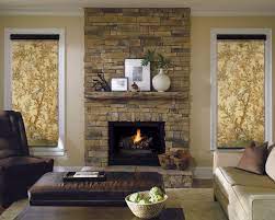 Vintage Chinoiserie Art Work Custom Made Printed Ethn23 Window Or French Door Roller Blind In Regular Or Blackout Shading Living Room With Fireplace Fireplace Between Windows Fireplace