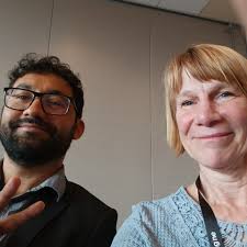 Our very own "Dino" Don Lessem, Val Jones, and Barbara Koenig of Carl Stahl  Architecture in Oceanografic's coral reef tunnel for the @eaza_official  Directors' Day conference in Valencia, Spain. #dinodoninc  #eazaconference2025 #DirectorsDay