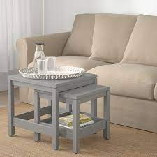 Vittsjö nesting tables set of 2 black brown glass 35 3 8x19 5 8. Havsta Nest Of Tables Set Of 2 Grey Ikea