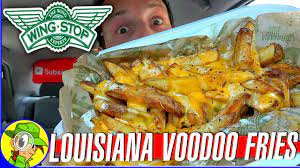 To make cheese fries, coat your cooked fries with shredded cheddar and bake until the cheese melts. Wingstop Louisiana Voodoo Fries Food Review Youtube