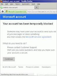 Hotmail Account Temporarily Blocked. - Why?