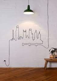 Why Hide Your Cables And Cords When You Can Turn Them Into Beautiful Wall Art Diy Wall Decor Diy Wall Home Diy