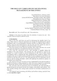 The authors mainly focused on. Pdf The Role Of Cash Flow In The Financial Management Of The Entity
