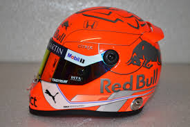 Max verstappen's special helmet for the 2016 abu dhabi gp. Max Verstappen Red Bull Honda Helmet Belgian Grand Prix 2019 Season Schuberth Helmet 2019 Season Frisianmodelcarshop Formula Racing Bell Mini Helmets