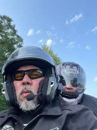 My wife and I enjoying a little wind therapy.