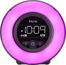 Ihome idl95 dual charging stereo fm clock radio with lightning. Ihome Powerclock Glow Bluetooth Color Changing Fm Alarm Clock Radio Black Ibt295b Best Buy