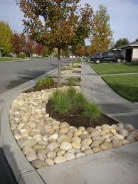 These Look Larger To Me But It Shows An Edge Like You Will Have Around The Spashpad Landscaping With Rocks Small Front Yard Landscaping Sidewalk Landscaping