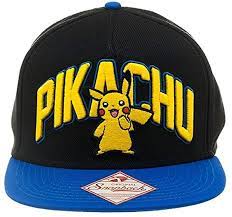 Amazon Com Bioworld Pokemon Pikachu Snapback Hat One Size Fits Most Pikachu Hat Clothing Pikachu Hat Black Snapback Hats