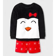Girls Penguin Cozy Pajama Set With Shorts Cat Jack Black L