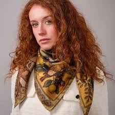 Silk Scarves Sabina Savage Scarf Used Blue And Vanilla Lily Hand Painted  Silk Shawl, Square Silk