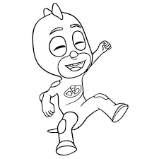 Niño en pijamas dibujo para colorear. Dibujos De Pj Mask Heroes En Pijamas