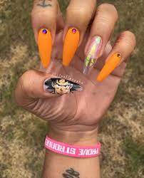 Son goku laid on the back of the snake way street cleaner, enjoy a welcomed respite from his endless run down the spiral stretch of road. Dragon Ball Z Nails By Impeakablenails Pinterest Hair Nails And Style Coffin Nails Designs Anime Nails Nails