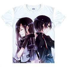 Camiseta feminina do anime sword art online, camiseta yuki asuna, camiseta  fofa do anime kawaii para
