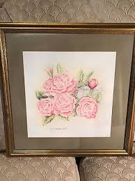 Nice Martha Gresham 97 "Red Roses" Colored Pencil Drawing