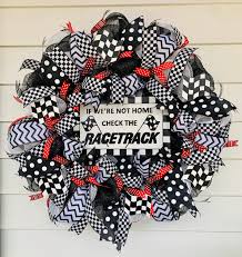 Black And White Flag With Green Stripe Racing Wreath Race Car Wreath Black White Wreath Race Car Decor Racing Wreath Race Car Wreath Checkered Flag Wreath Racing Decor In 2020 White Wreath Wreaths Flag Wreath
