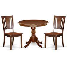 If you rely on your table for serving space, a depth of 36 inches or larger provides more room for platters, bowls, pitchers and centerpieces. Andu3 Mah W 3pc Round 36 Inch Dining Table And Two Wood Seat Chairs Walmart Com Walmart Com
