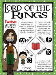 Lord Of The Rings Interactive Notebooks Printable Teaching Resources Middle School English Language Arts